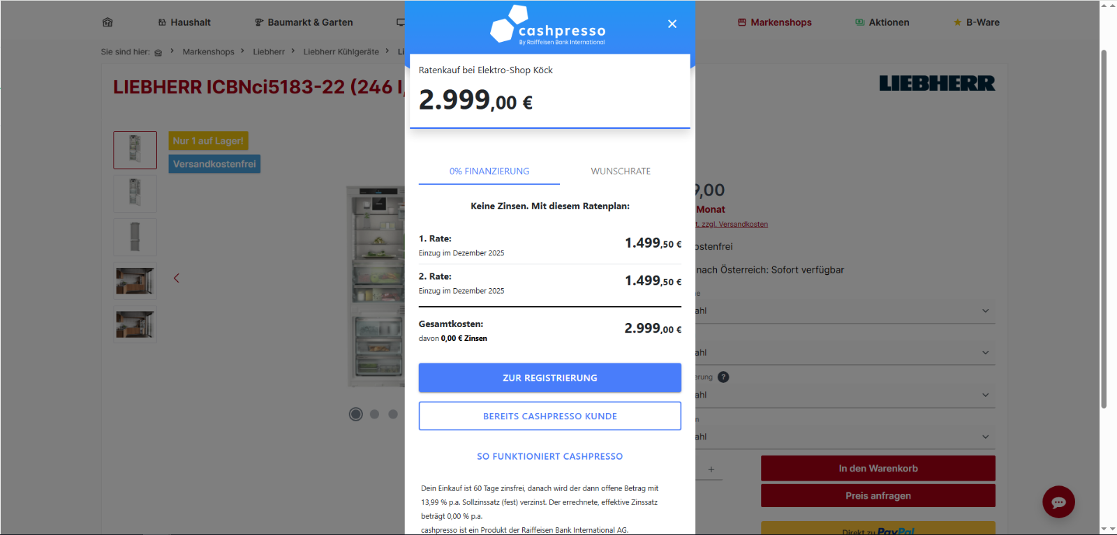 cashpresso Schritt 2